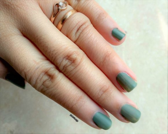 Nykaa matte nail polish in Matcha Tiramisu