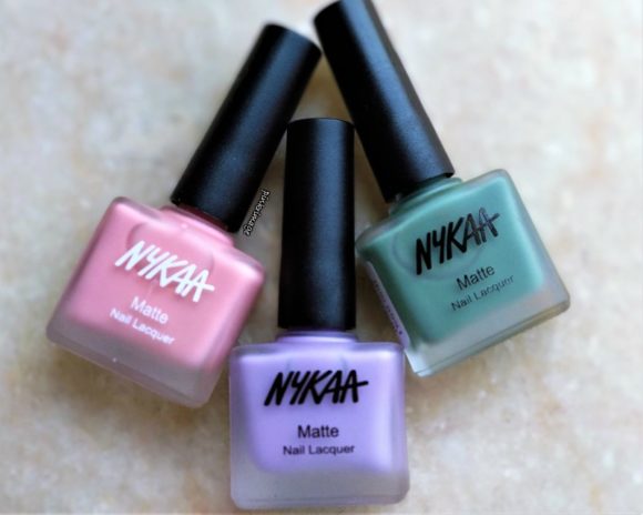 Nykaa matte nail polish Lavender panna cotta tender tulle matcha tiramisu