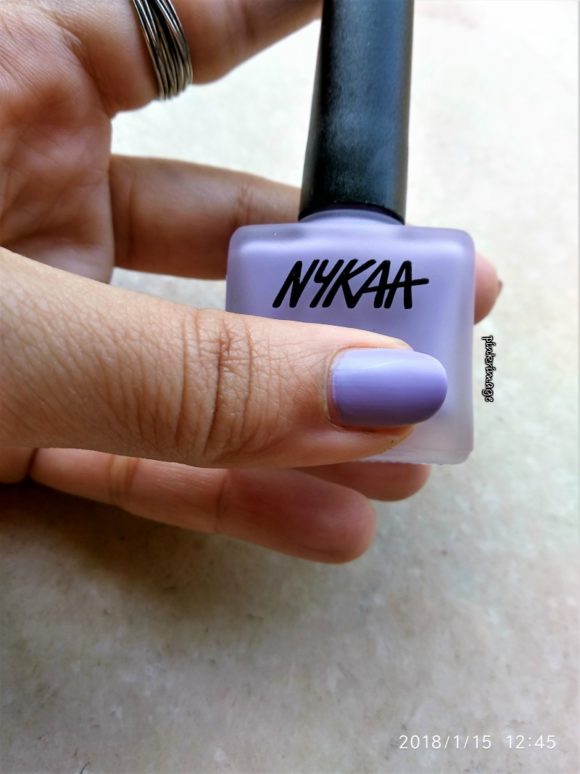 Nykaa matte nail polish in Lavender Panna Cotta 