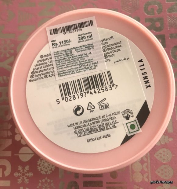 the body shop british rose body butter