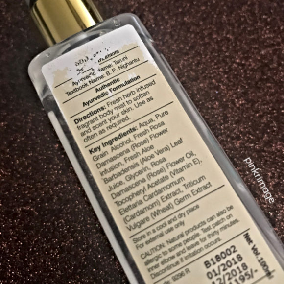 Forest Essentials Rose and cardamom body mist